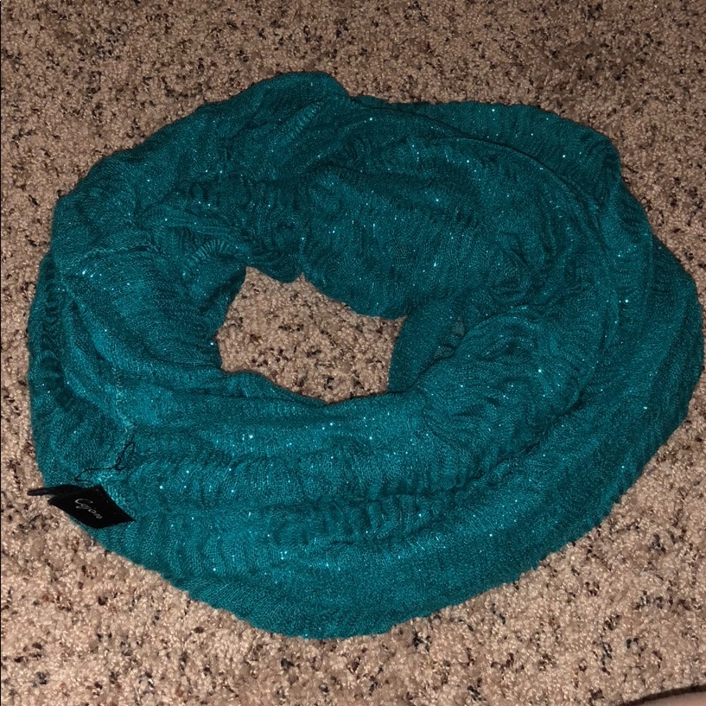 Sparkly blue infinity scarf